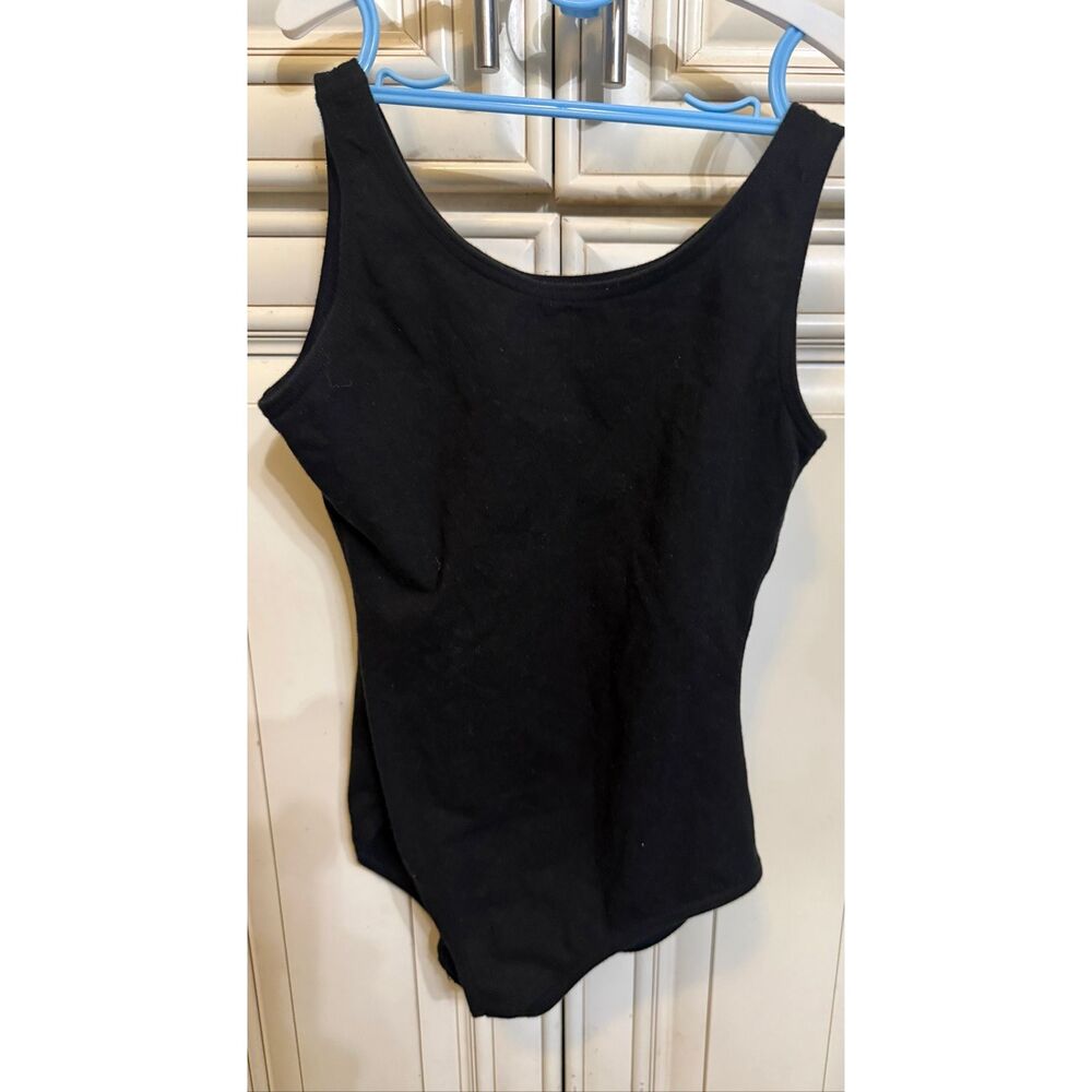 Capezio Girls Scoop Neck Sleeveless Tank Leotard One-Piece Black Size Large